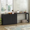 Buffet Sideboard Cabinet with Storage, Coffee Bar Cabinet with Adjustable Pull-Out Top, Entryway Console Table for Kitchen Dining Living Room - 2 of 4