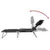 vidaXL Folding Sun Lounger with Head Cushion Powder-coated Steel Black - 3 of 4