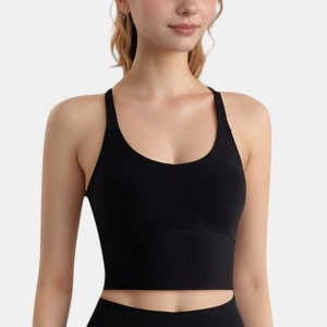 Anna-Kaci Active Women's Longline Sports Bra with Scoop Neck and Thin Strap Design for Yoga and Low Impact Workouts - 1 of 4