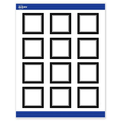 Avery Printable Square Cards, Double Black Border, 2" x 2", Matte White Square Cards, Laser/Inkjet, 120ct, Great for Business Cards