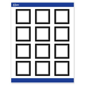 Avery Printable Square Cards, Double Black Border, 2" x 2", Matte White Square Cards, Laser/Inkjet, 120ct, Great for Business Cards - 1 of 4