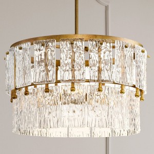 Urban Ambiance Luxury Glam Indoor Pendant,  15-1/8''H x 17"W x 17''D,  Gold Ombre Finish, UHP4955 - 1 of 4
