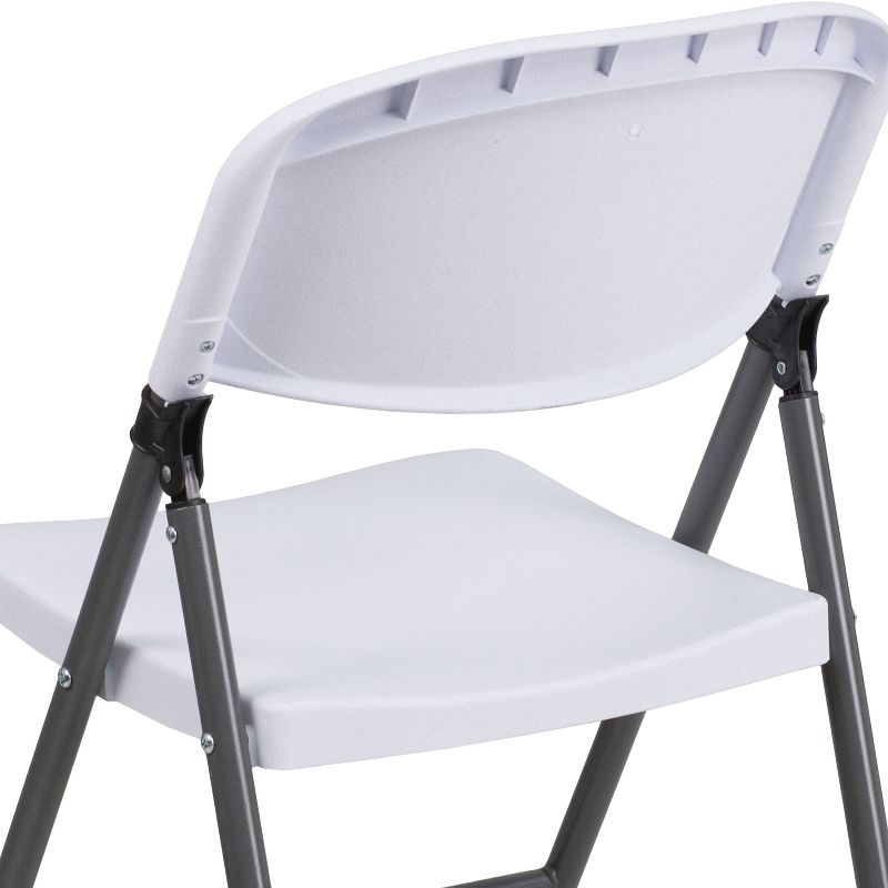 Flash Furniture 2 Pack HERCULES Series 330 lb. Capacity Plastic Folding Chair with Charcoal Frame, 4 of 15