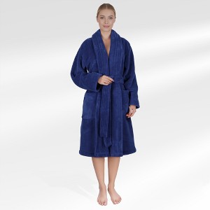 American Soft Linen Women’s Fleece Bathrobe – Luxury Soft, Plush, Fuzzy & Warm Robe for Women, Cozy Spa Quality Adult Bathroom Robe, - 1 of 4