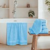 8 Piece Towel Set, 100 Ring Spun Cotton, Light Blue, Ultra Soft, Hotel Quality bath towels 27x54, hand towels 16x28 washcloths 13x13 - 3 of 4