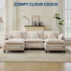 112"/146.5" L Modular Sectional Sofa, Corduroy Cloud Couch with Movable Ottoman & Throw Pillows, Modern L/U-Shaped Sofa - 3 of 4