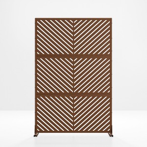 SpassWay 72"H 47"W Outdoor Metal Garden Trellis Privacy Screen Lattice Panel Indoor Room Divider - 1 of 4