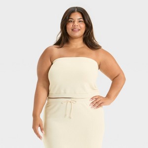 Women's Leisure Studio French Terry Tube Top - Universal Thread™ - 1 of 3