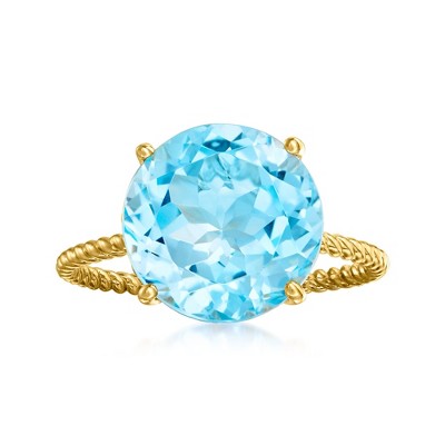 Ross-Simons 6.50 Carat Sky Blue Topaz Twist Rope Ring in 14kt Yellow Gold