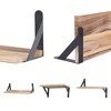 Unique Bargains Wooden Floating Wall-Mounted Shelves for Bathroom Bedroom 4 Pcs - 2 of 4