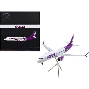Boeing 737 MAX 8 Commercial Aircraft "Bonza Aviation" White w/Tail "Gemini 200" 1/200 Diecast Model Airplane by GeminiJets - 1 of 3