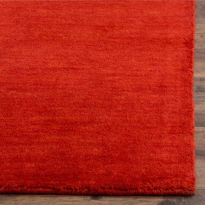 Himalaya Red Hand-Knotted Wool Round Area Rug