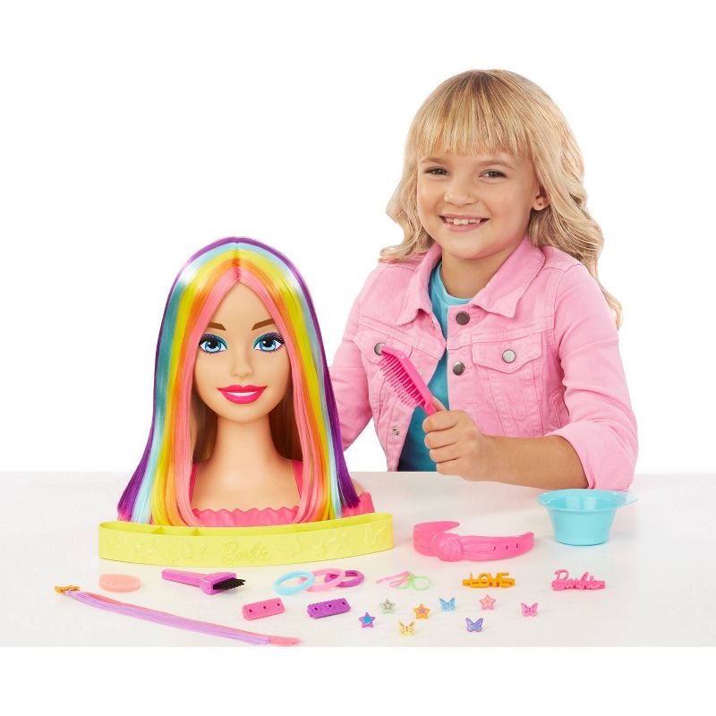 Barbie Totally Hair Neon Rainbow Deluxe Styling Head, 2 of 7