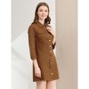 INSPIRE CHIC Women's 3/4 Sleeve Button Down Denim Shirt Dress - 2 of 4