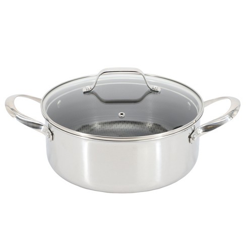 Oster Modessa 4.5 Quart Nonstick Triply Stainless Steel Dutch Oven with Honeycomb Design in Silver - image 1 of 4