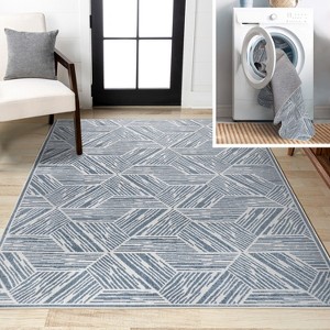JONATHAN Y Vector Modern Coastal Geometric Machine-Washable Area Rug - 1 of 4