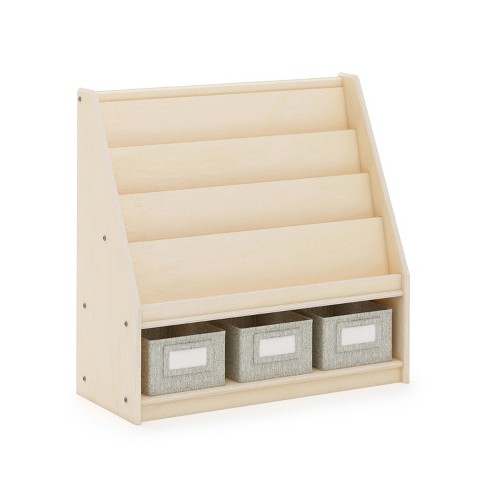 Guidecraft EdQ Shelves and 10 Bin Storage Unit 30 - Natural