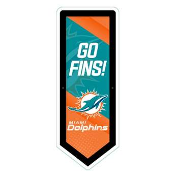Evergreen Ultra-Thin Glazelight LED Wall Decor, Pennant, Miami Dolphins- 9 x 23 Inches Made In USA