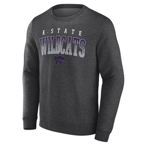 NCAA Kansas State Wildcats Men's Gray Crew Neck Fleece Sweatshirt - XXL: Cotton-Polyester Blend, Tagless Pullover - 1 of 3