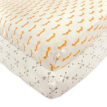 Touched by Nature Baby Boy Organic Cotton Crib Sheet, Fox, One Size