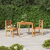 vidaXL Garden Dining Set Natural Teak Solid Teak Wood Standard Durable - 31.5" x 31.5" x 30.3" - 2 Items - 2 of 4