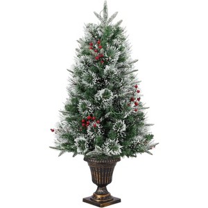 COZONY 3ft Pre-Lit Artificial Mini Christmas Tree with Multicolor LED Lights & cup Base, Battery Operated for Home & Desktop Xmas Decor - 1 of 4
