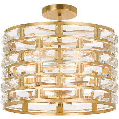 Crystorama Lighting Meridian 5 - Light Flush Mount in  Antique Gold