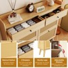 FreeStanding Rattan Wood Shoe Cabinet,Shoe Rack With 4 Flip Drawers, 2 Drawers,Shoe Storage Organizer for Entryway - 4 of 4