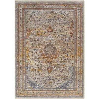 Mark & Day Imogene 3'2"x10' Runner Woven Indoor Area Rugs Mustard: Stain-Resistant, Pet Friendly, Traditional Medallion Design