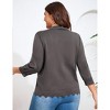 Plus Size Knit 3/4 Sleeve Cardigan Knit Shrug Sweater - 3 of 4
