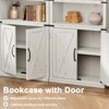 5-Tier Bookcase with Cabinet, 68.7" Tall Farmhouse Wooden Bookshelf with Storage Doors - 4 of 4