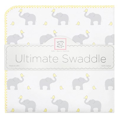 Swaddledesigns Ultimate Swaddle Blanket - Elephant Pastel Yellow : Target