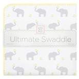 SwaddleDesigns Ultimate Swaddle Blanket - Elephant Pastel Yellow