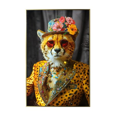 GlasFlength Wall Art Wall Decoration Paintings Wall Art Prints Wall Picture wall art canvas for Living Room, Gold, 23.62"*1.38"*35.43"