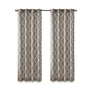 Chery Life Fretwork Print Grommet Top Window Curtain Panel (Only 1 Pc Panel) - 1 of 4