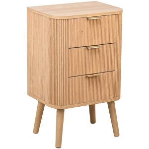 Nordlys 2-Drawer Natural Solid Wood Nightstand Classic Style Bedroom - 1 of 4