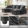 110" Modern Chenille 6-Seat Modular L-Shaped Sectional Sofa with 2 Pillows, 6-Piece Free Combination Couch Set - 2 of 4