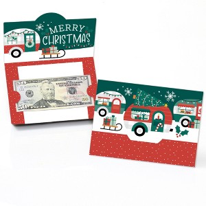 Big Dot of Happiness Camper Christmas - Red and Green Holiday Party Money And Gift Card Holders - Set of 8 - 1 of 4
