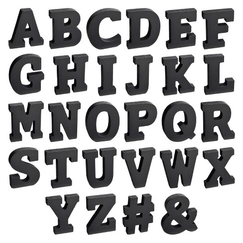 Versterken ik ben slaperig Extreme armoede Bright Creations 54 Pieces 3d Wooden Alphabet Letters For Tabletop, Home  Wall, Party Decor, Diy Crafts, A-z, 3 Inch, Black, 0.6 In Thick : Target