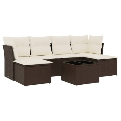 vidaXL Garden Sofa Set Brown Cubic