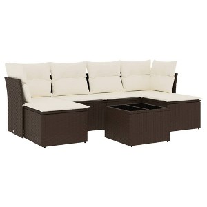 vidaXL Garden Sofa Set Brown Cubic - 1 of 4
