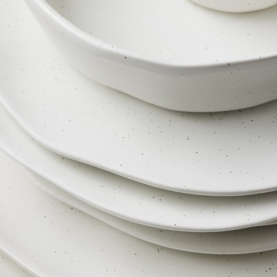Rustic White Speckled Ceramic 32-Piece Dinnerware Set