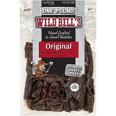 Wild Bill's Original Hickory Smoked Beef Jerky Pieces 16 Ounce Pack