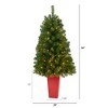 Nearly Natural 4.5-ft Virginia Fir Artificial Christmas Tree with 100 Clear Lights and 223 Bendable Branches in Red Planter - 2 of 4