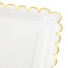 Juvale 48 Pack Square White and Gold Paper Plates with Foil Scalloped Edges for Wedding, Bridal Shower, Birthday, 9 In - 4 of 4