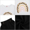Girls 2pcs Cute Color Printed Short Sleeve Shirt and Elastic High Waist Bow A-line Skirt Sets - 3 of 4