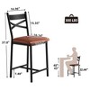 Bar Stools Set of 2/4, Counter Height Bar Stools with PU Upholstered Seat, Metal Frame Kitchen Bar Chairs with X-Design Back - 2 of 4