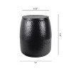happimess Merida Modern Rustic Hammered Metal Drum Storage Side Table with Lid - 2 of 4