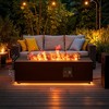 BDELITE 50,000 BTU Outdoor Fire Pit Table with LED Light, Propane Tank, Windshield, Glass Stone and Rain Cover-42*20*12 Inch, Black - 3 of 4