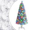 vidaXL Stunning White 5 ft Fiber Optic and LED Artificial Christmas Tree with Star Top, Durable PVC Construction - 2 of 4